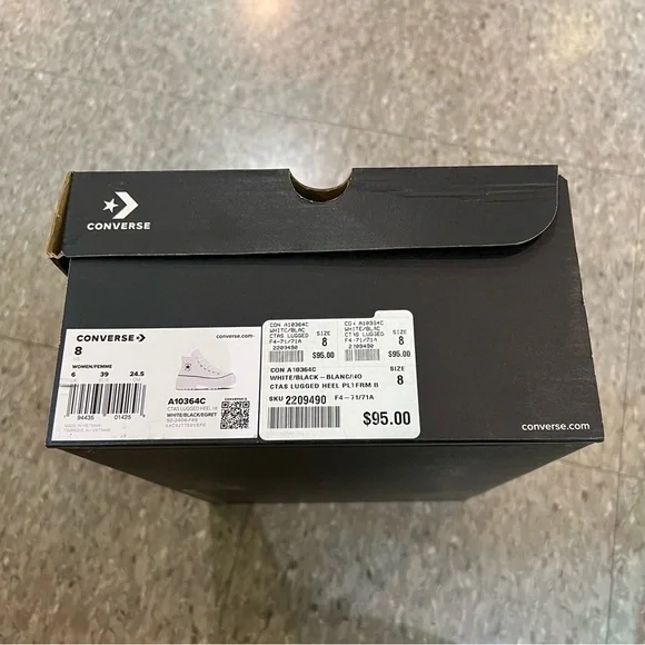 [BNIB] Converse Chuck Taylor All Star Lugged Heel Platform High Top White - US 8 - Picture 9 of 13